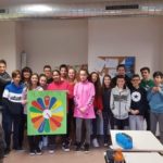 I ragazzi della 2B con la ruota della gentilezza