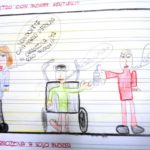 Disegno dei bambini di terza: Andrea e i suoi amici