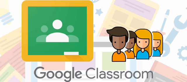 Google classroom, lavagna con le sagome e avatar di bambini e bambine