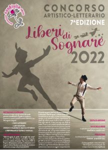 Manifesto LIberi di Sognare, un attore ha come ombra la figura di Peter Pan