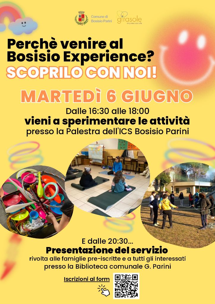 Bosisio experience, martedì 6 giugno presentazione del servizio