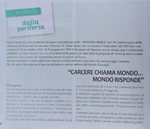 Carcere chiama, mondo risponde, il testo dell'articolo