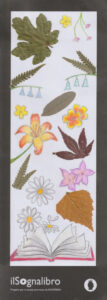 segnalibro con disegno con fiori e foglie